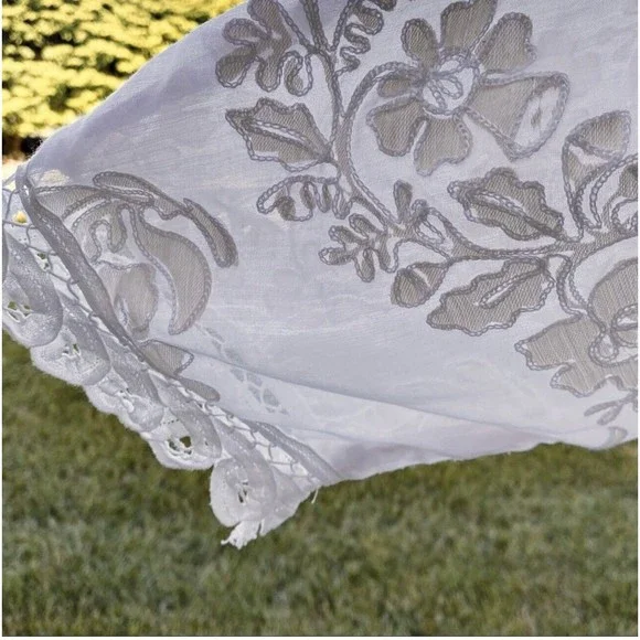 Betsey Johnson White Lace Floral Sheer Kimono Cover Up Tie Front Size S/M - Picture 3 of 11